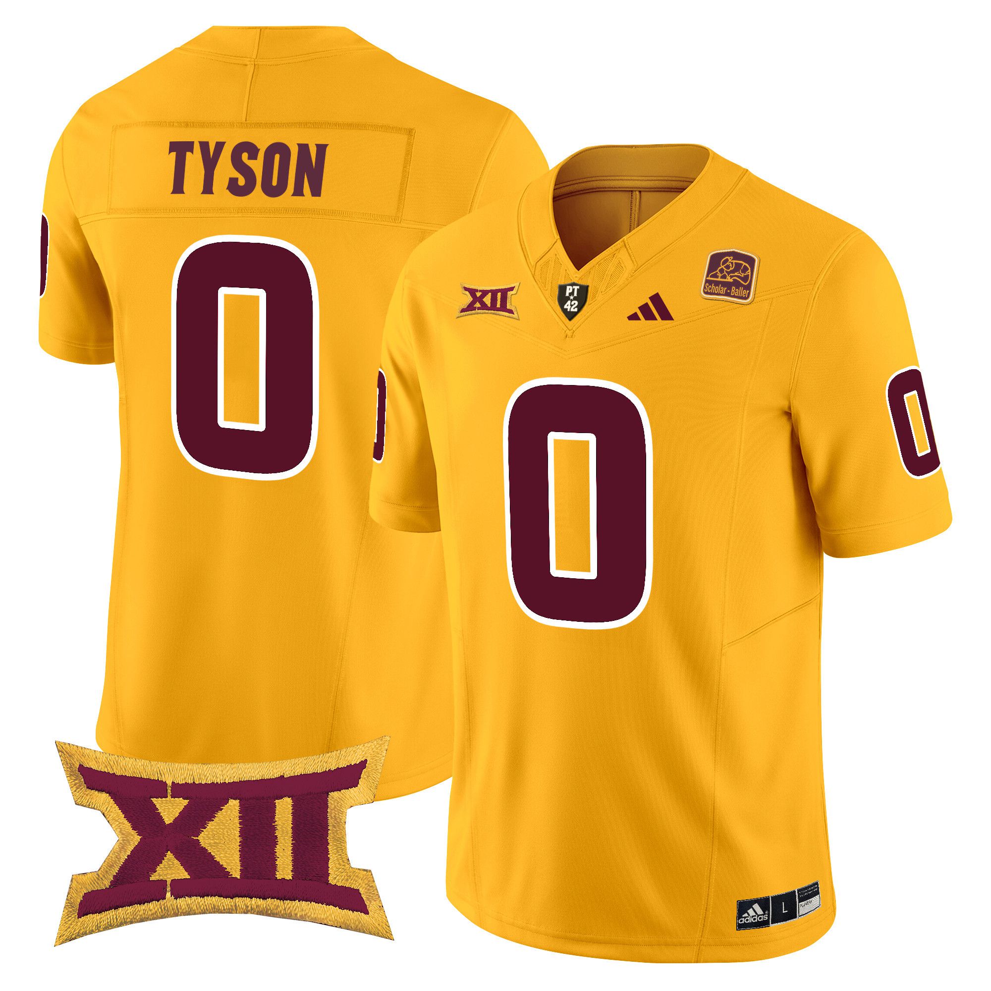 Men Arizona State Sun Devils #0 Tyson Yellow 2024 Vapor Limited NCAA Jersey